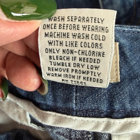 LL Bean Womens 4 Pet Dark Wash Denim A Line Skirt Paneled Stretch 0GMF6 - Picture 5 of 8